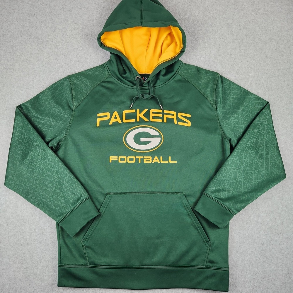 Green Bay Packers Majestic Pullover Hoodie Mens M NFL Football Gameday